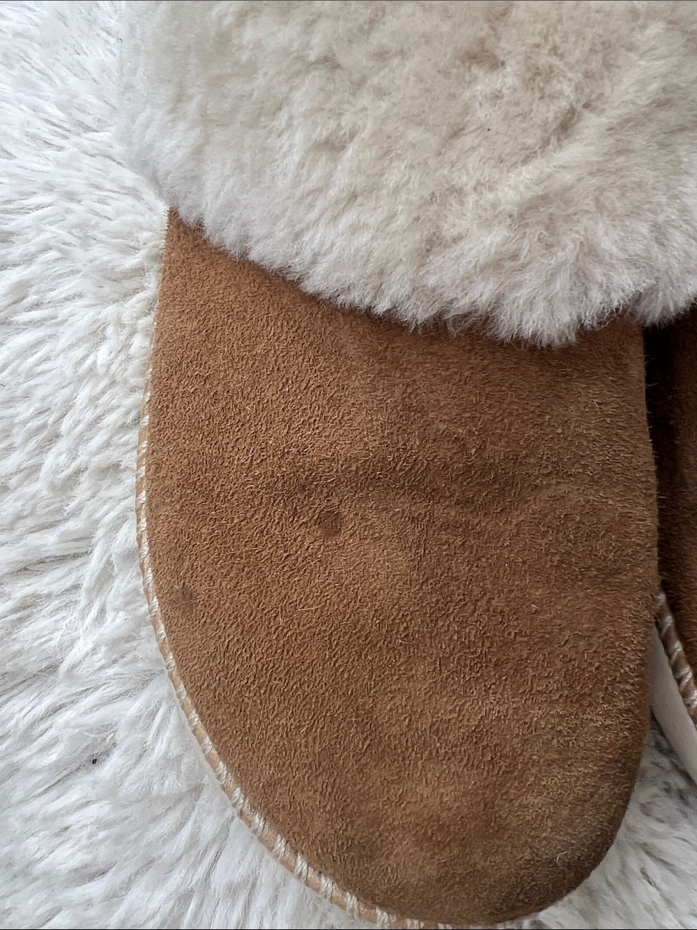 OluKai Women's Chestnut and Cream Shearling Slippers - Picture 13 of 13